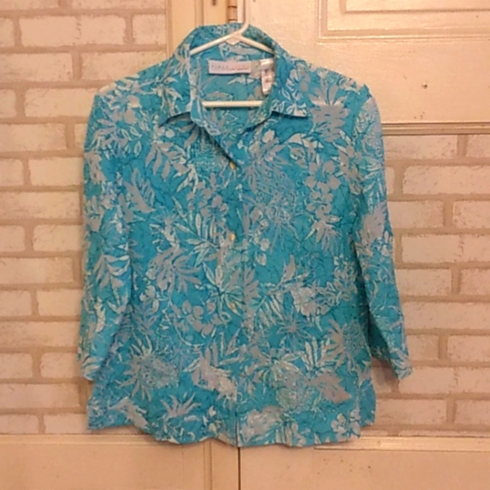 First Issue women's floral print blouse size small (J3)